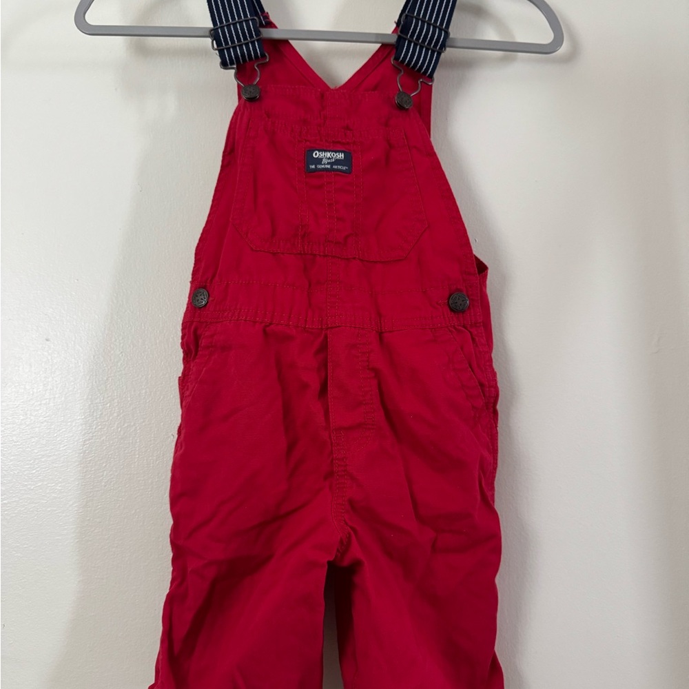 OshKosh B'gosh Red Overalls Classic Bib Design